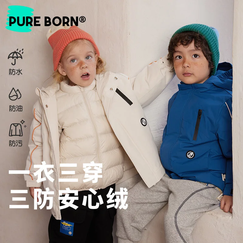 Pureborn Baby Toddler Boys Girls Waterproof 3-in-1 Ski Snow Jacket Puffer Liner Insulated Winter Coat