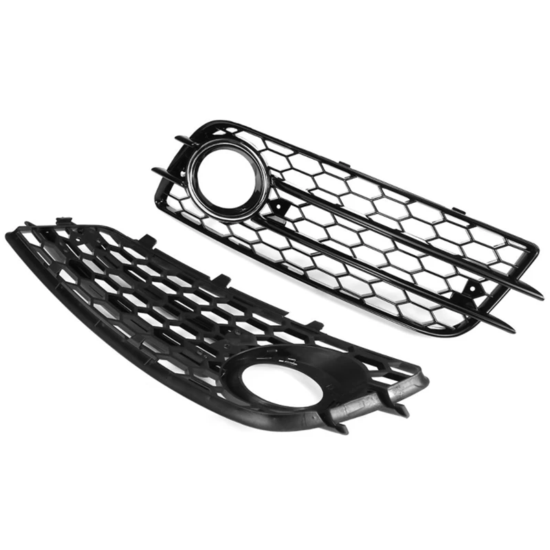 

Front Bumper Fog Lamp Grille Fog Light Honeycomb Cover Protective Mesh Front Bumper Insert For AUDIA4B8 A4L