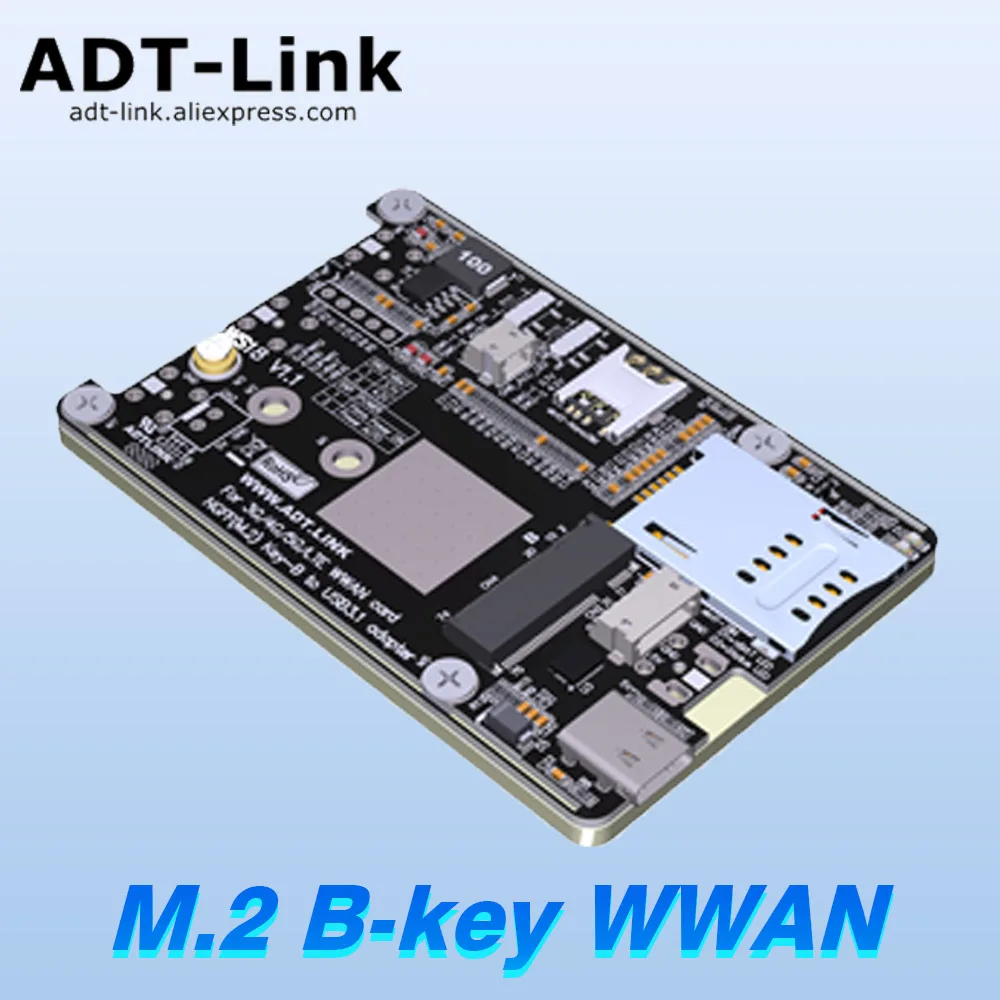 Фото Модуль M.2 B-key WWAN LTE 3G 4G 5G, слот для карты к USB 3.1 Type-C Gen2x1, плата адаптера, совместимая с 2230/3042/3052 №1