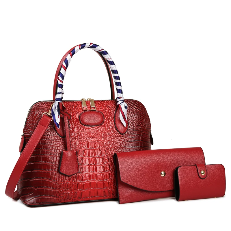 3piece/set Fashion Designer Serpentine Leather Women's Handbags Casual Ladies Tote Female Bucket Women Shoulder Crossbody Bag