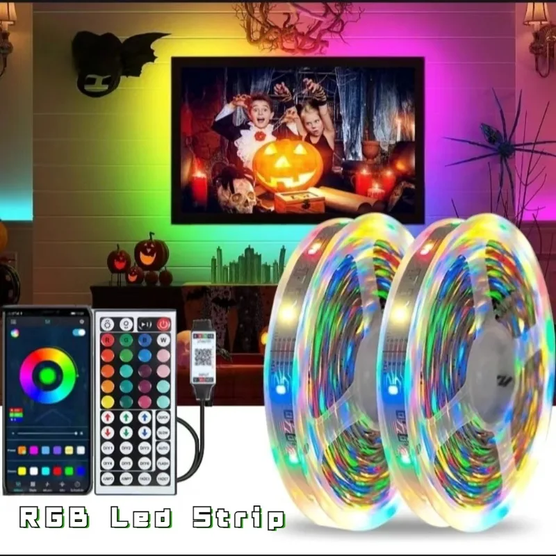 

RGB LED Strip Light SMD5050 Flexible Diode Ribbon 10M Bluetooth Control 5V USB Color Changing Lights for Room Decor TV Backlight