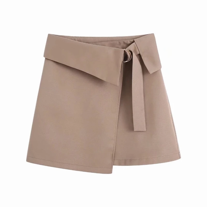 

Wrap Mini Skirt Women Spring 2022 New Fashion A-line Skirts Modern Girl Above Knee Bottom Clothing