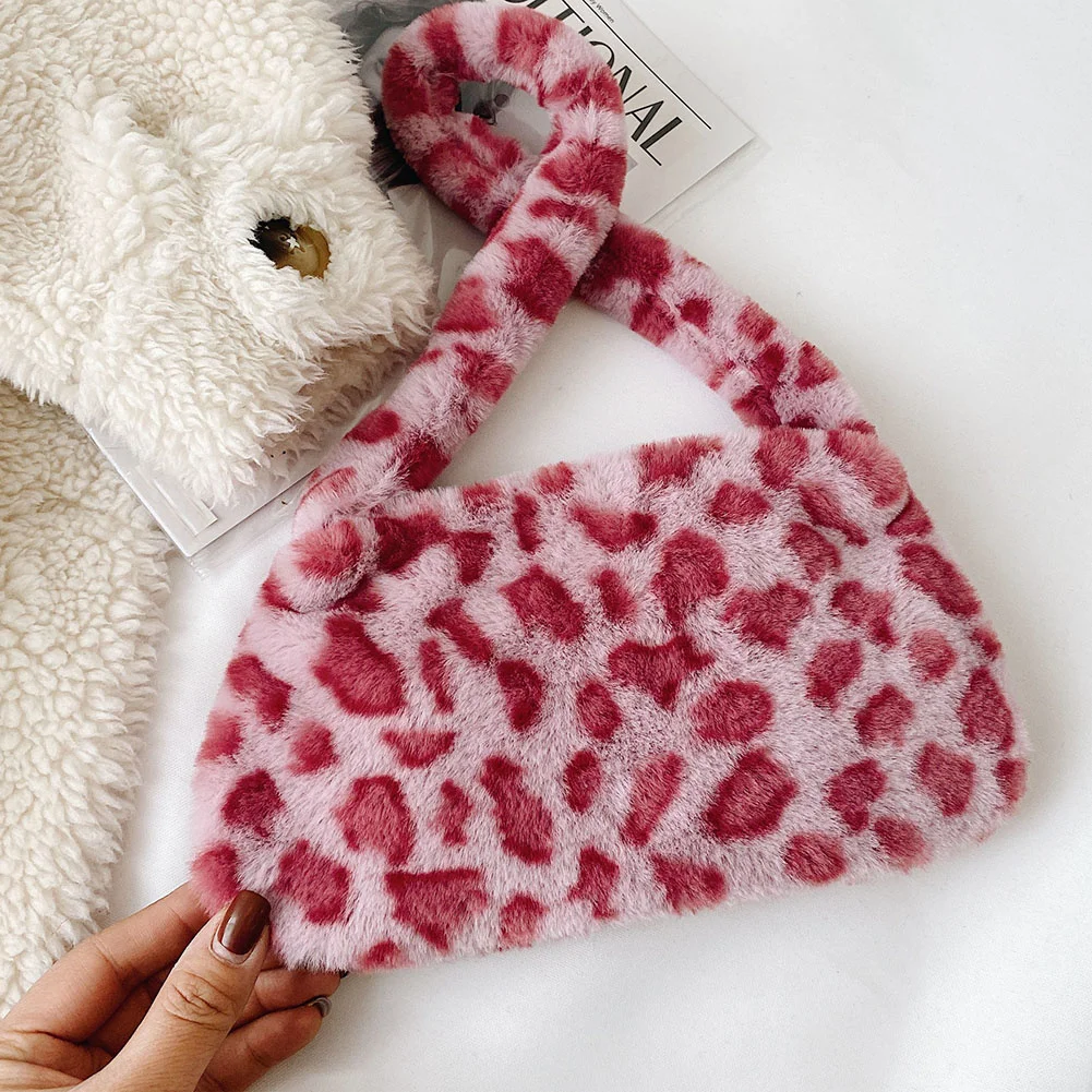 

Women's Bag Trend 2023 Bag Plush Animal Print Shopper Purses Female Handbag Shoulder Underarm Bag Cheap Quality Bag