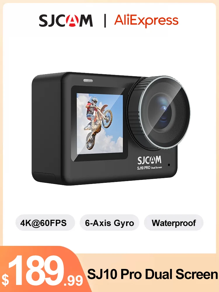 

Action Camera SJCAM SJ10 Pro Dual Screen 4K 60FPS WiFi Gyro Live Streaming Body Waterproof Sports DV With 64GB Memory Card