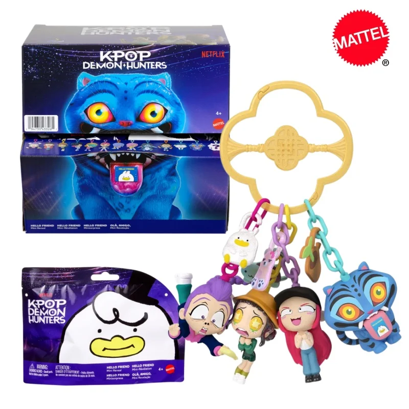Фото Оригинальная мини-фигурка-брелок Mattel Kpop Demon Hunters из коллекционной серии Blind Box, декоративный аксессуар для сумок, подарок для поклонников Kpop. №1