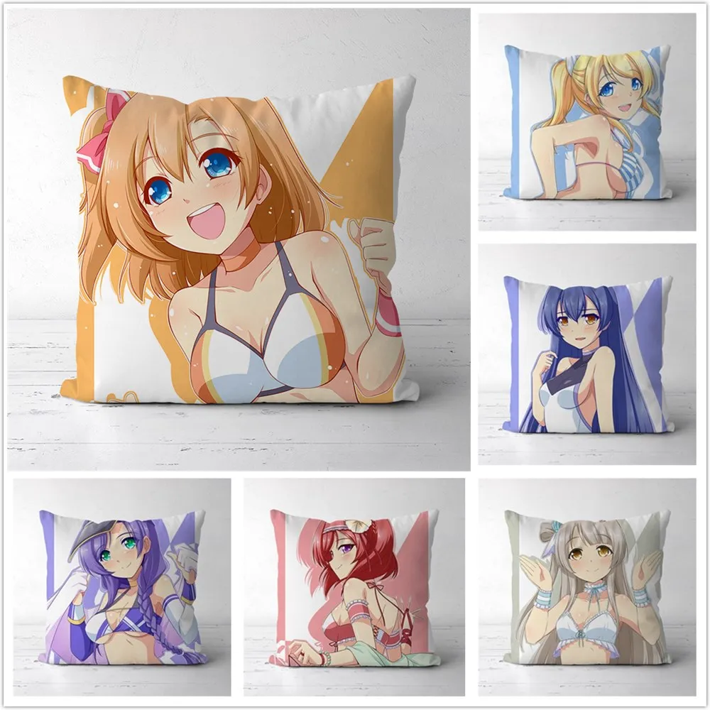 

LoveLive! School idol project Kotori Nico Honoka Two Sides Decor Pillow Cushion Case Cover