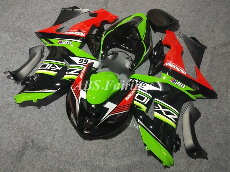 

Комплект обтекателей для мотоцикла из АБС-пластика, 4 подарка, подходит для Kawasaki Ninja ZX-10R zx10r 2006 2007 06 07, кузов красного и зеленого цвета