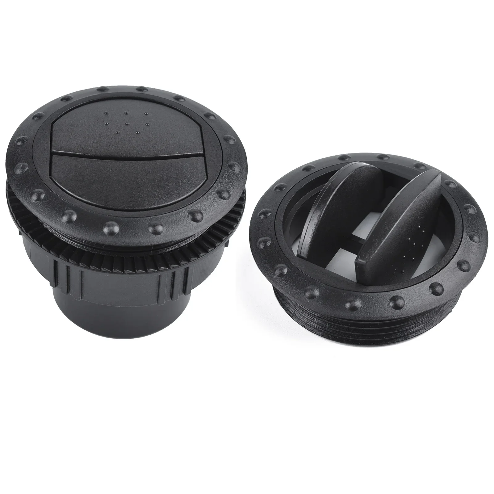 

2 шт., 60 мм, дефлектор для приборной панели, вентиляционное отверстие, вытяжная решетка, боковая крыша, круглая вентиляционная розетка для автомобиля, автофургона, квадроцикла