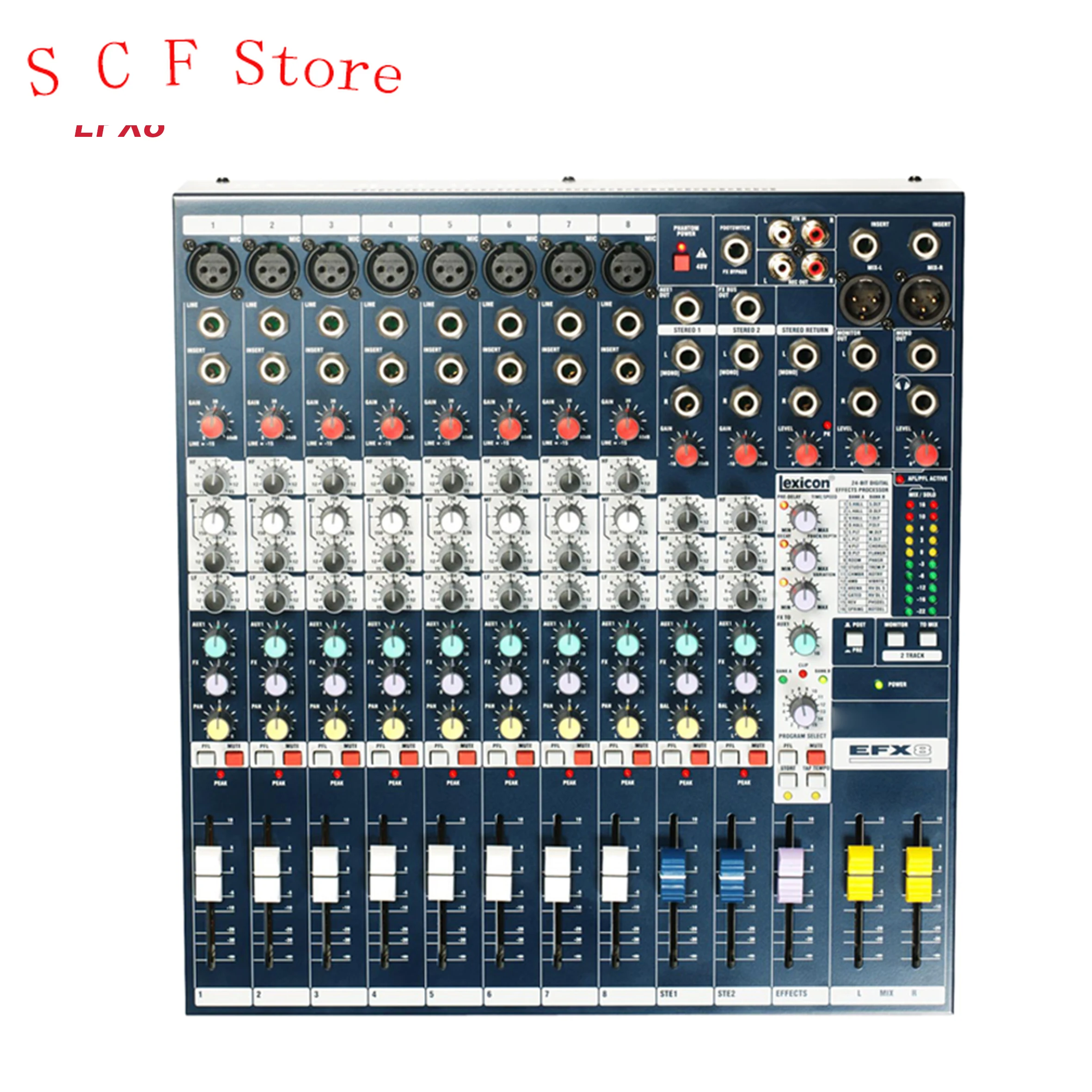 

EFX8 Professional DJ Mixer USB Console Audio 8 Channel Multi-Purpose Audio Mixer For High-Performance