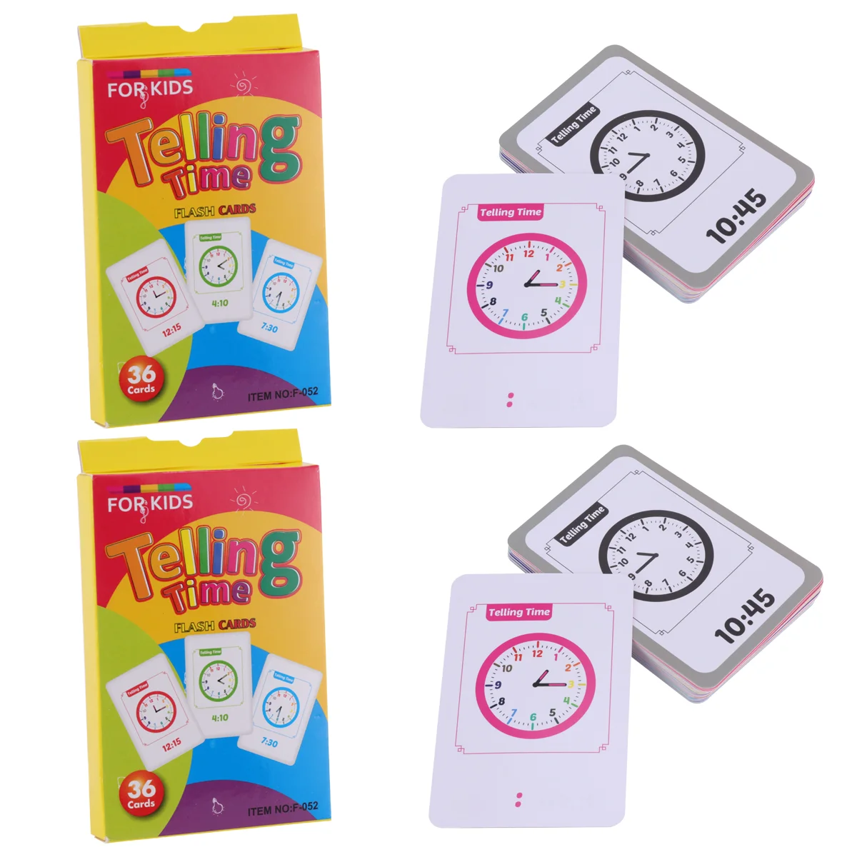 

2 Pcs Digital Toy Clock Model Telling Time Teaching Game Flash Card Children Chromo Board Reading Clocks Kids