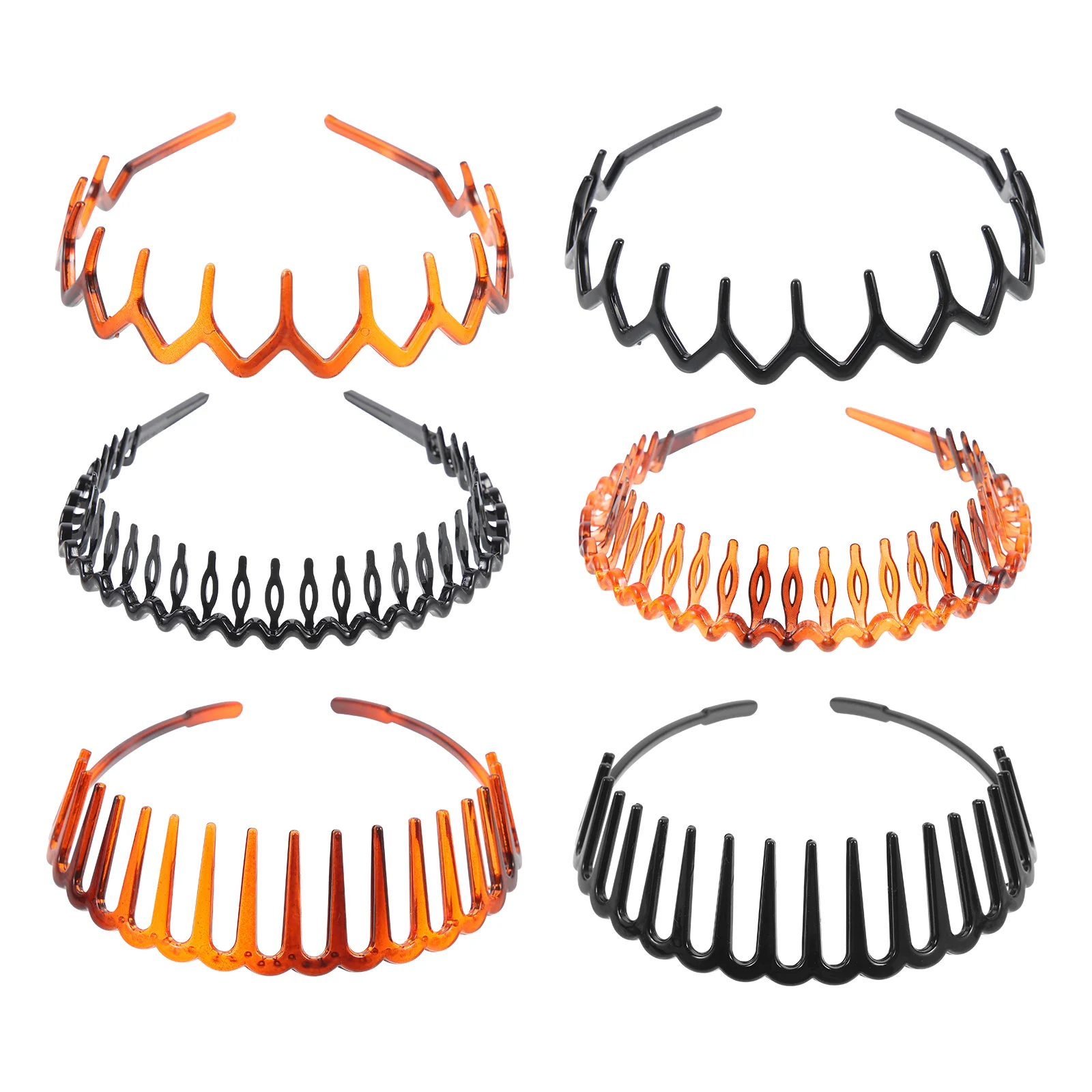 

6 Pcs Sport Headbands Men Non-slip Toothed Woman Headdress Chic Plastic Hairband Accessory Modern Style Elegant Girl
