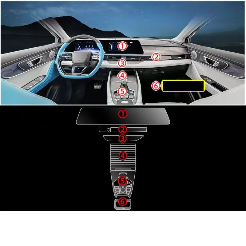 

Прозрачная защитная пленка HD для экрана приборной панели автомобиля, GPS, привода, центральной консоли, наклейка против сколов для Chery Omoda 5 c5 2022 2023