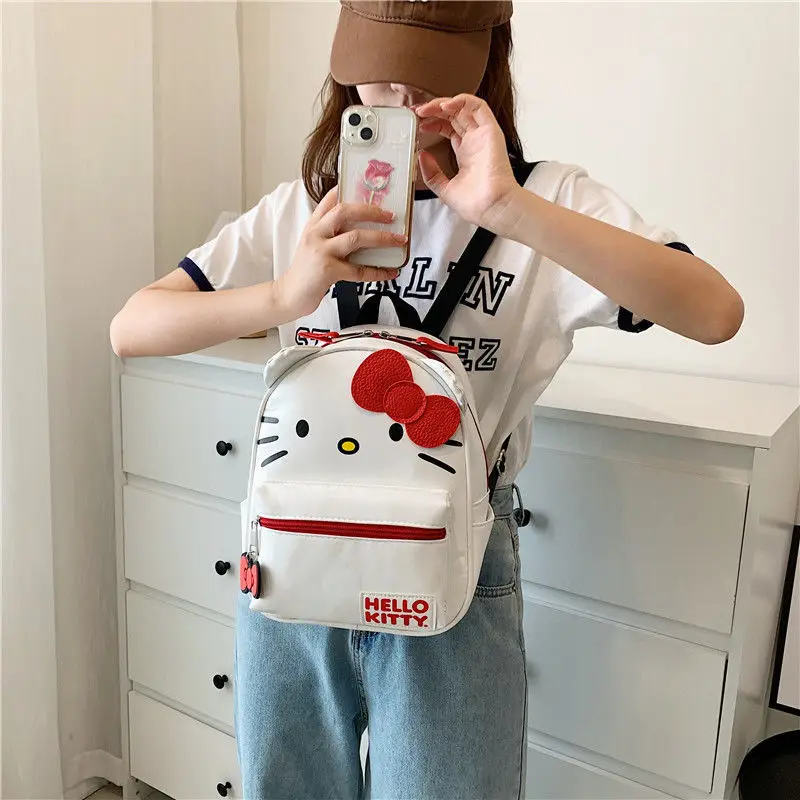 

Cartoon Hello Kitty Cinnamoroll Japanese Cute Backpack Sanrio Kawaii College Style Backpack Student Bowknot Zipper Backpack