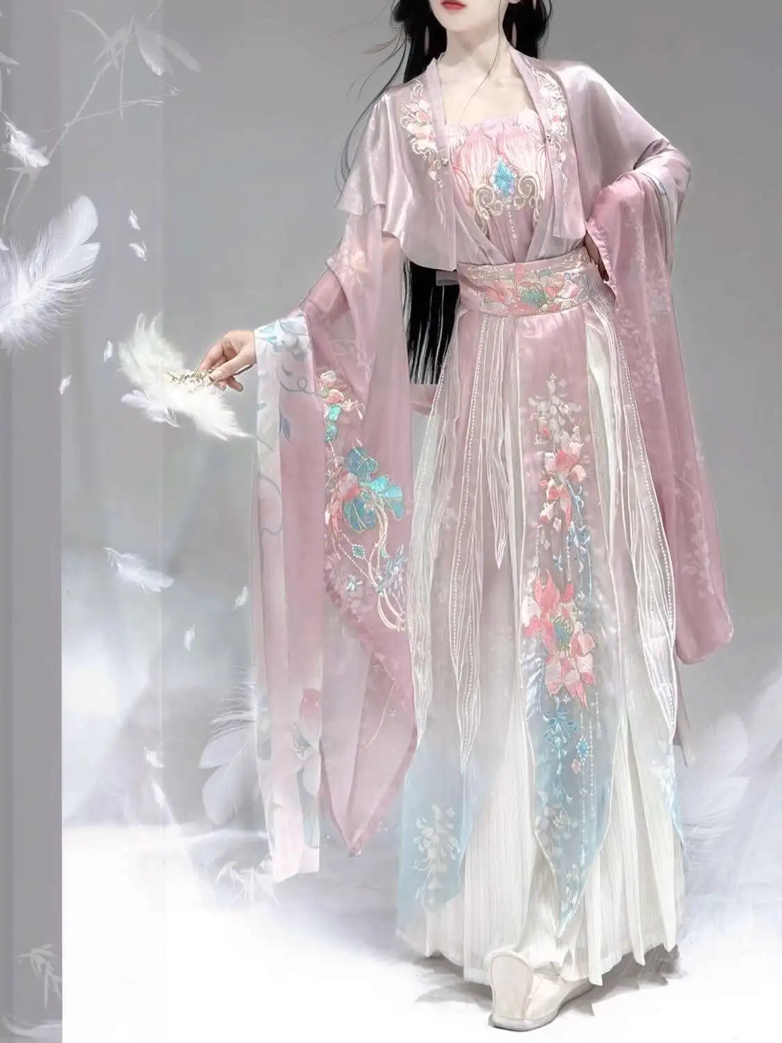 Фото Новый Hanfu Wei Jinfeng, тяжелая промышленность, юбка длиной до талии с вышивкой, комплект из пяти предметов, супер бессмертный карнавал, Хэллоуин, Cosplay №3