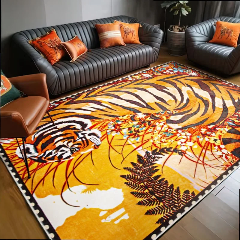 

New Plush Tiger Animal Living Room Carpet Sofa Area Rugs Large Light Luxury Decor Home Mat Cm Fluffy Bedside 200x300 Rug Bedroom