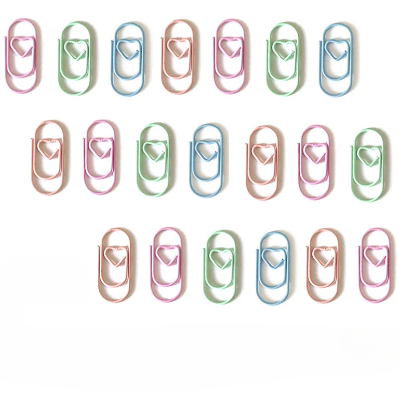 

50 шт./партия, мини-зажимы для бумаги в форме сердца