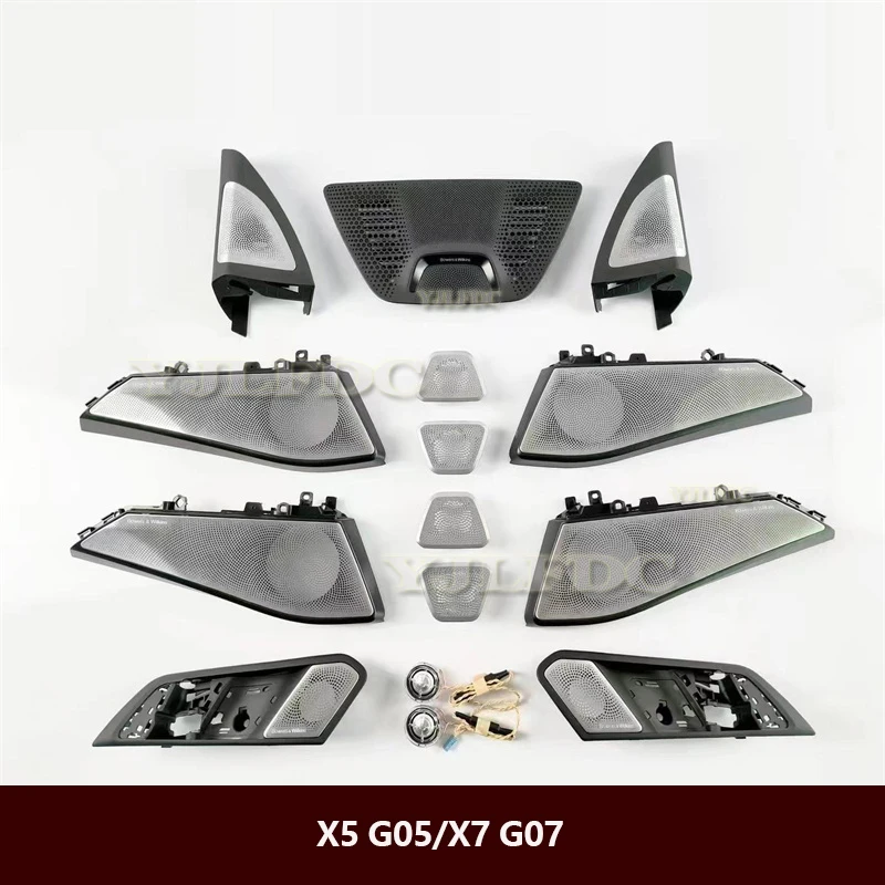 

Для BMW X5 G05, X7 G07 Светящаяся ночная подсветка, накладка динамика, светодиодная подсветка для передней и задней двери, свечение автомобильного звукового сигнала, крышка уплотнительного динамика