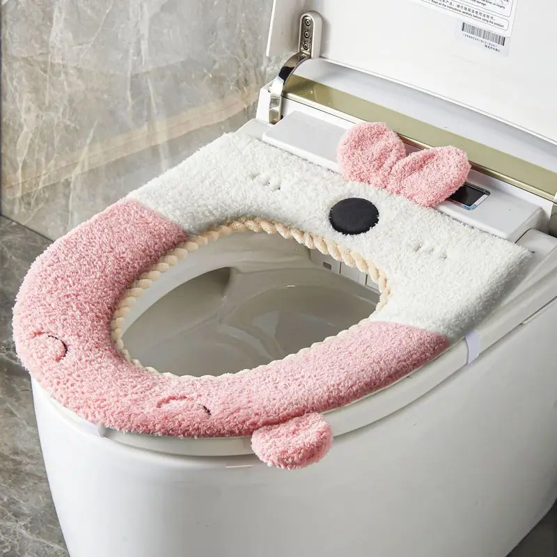 

Симпатичные плюшевые всесезонные универсальные подушки для сиденья унитаза, бытовые чехлы для сидений унитаза, коврики