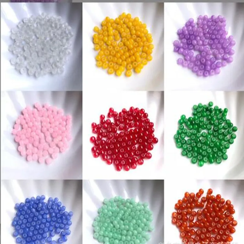 

100pcs/Lot 4MM Colored Round Murano Glass Loose Spacer Lacquer Bead for Jewelry Making Bracelet Necklace Earring for DIY