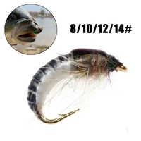 hot sale 1pc realistic nymph scud fly for trout fishing artificial insect bait lure simulated scud worm fishing lure
