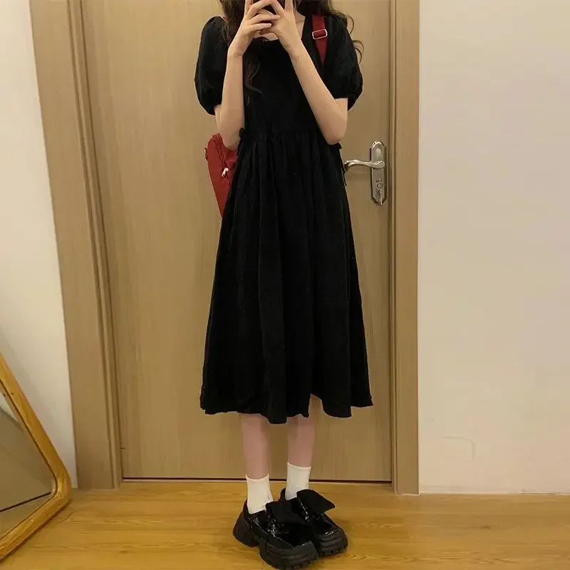 Женское приталенное платье во французском стиле Элегантное Черное длинное