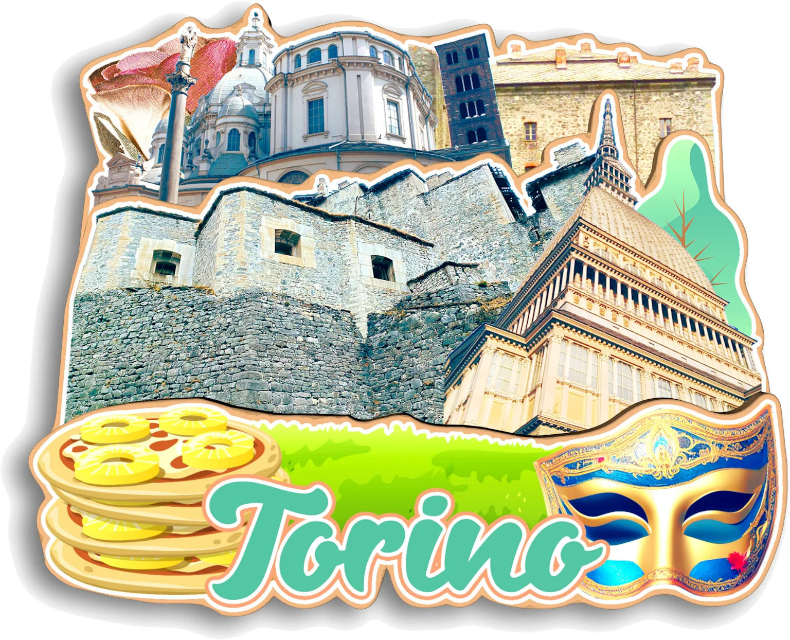 Sanremo Ancona Pesaro Fano Campobasso Termoli Torino Novara Alessandria Италия Магнит на холодильник Путешествия