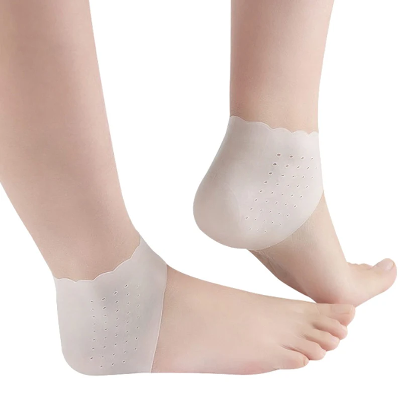 

1 Pair Soft Silicone Foot Chapped Care Moisturizing Gel Heel Socks Cracked Skin Thin Section Lace Heel Protector