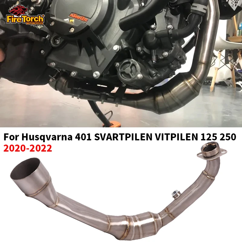

For Husqvarna 250 401 Svartpilen Vitpilen 2020 2021 2022 2023 Years Modiy Escape Moto Motorcycle Exhaust System Front Link Pipe