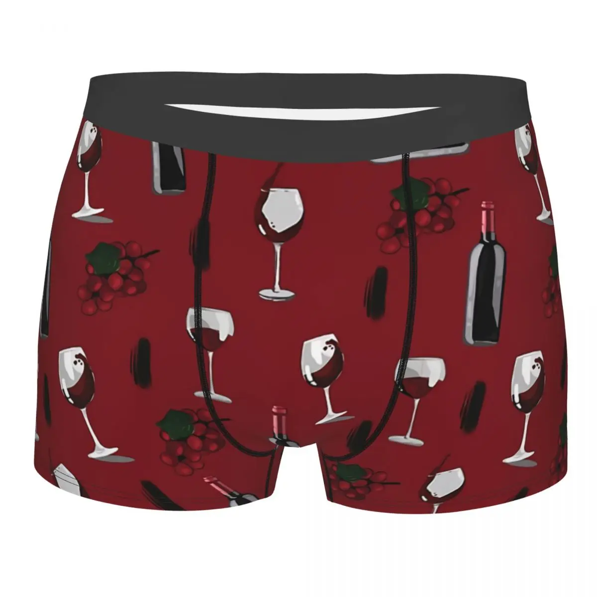

Wine Pattern Red Man's Boxer Briefs Highly Breathable Underwear Top Quality Print Shorts Birthday Gifts