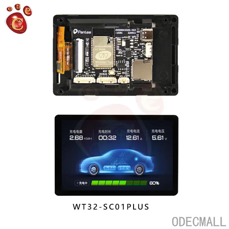 Фото Плата разработки ESP32 — WT32-SC01plus с емкостным мультисенсорным ЖК-экраном 3,5 дюйма 320X480 со встроенным Bluetooth Wi-Fi №1