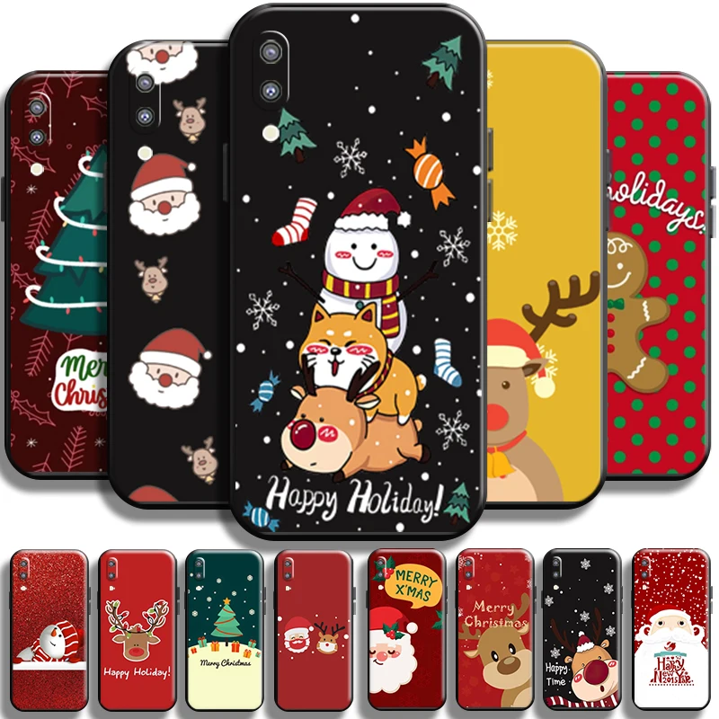 

Merry Christmas Santa Claus For Samsung Galaxy M10 Phone Case TPU Cases Full Protection Soft Carcasa Funda Black Shockproof