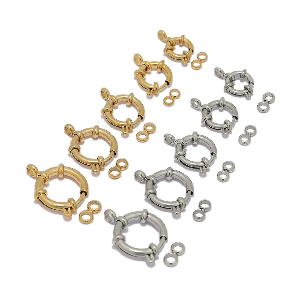 

4Pcs Stainless Steel Spring Ring Clasps Clavicle Necklaces Hooks DIY Jewelry 8 Shape Connectors Findings Supplies