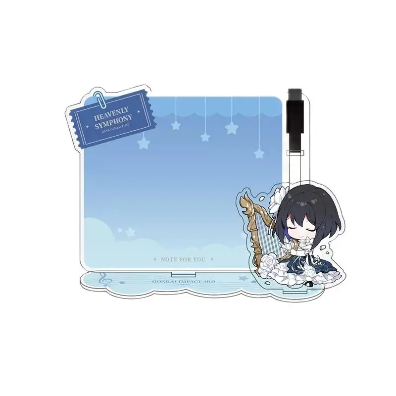 

Предварительная продажа miHoYo/Honkai Impact 3, голубая симфония, версия Q, акриловая доска для сообщений, аниме держатель ручки, аксессуары для коспл...