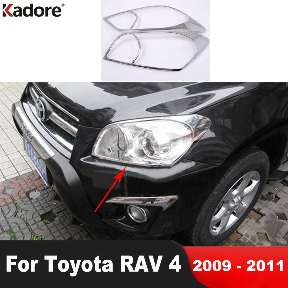

Накладка на переднюю фару для Toyota RAV4 RAV 4 2009 2010 2011 ABS, хромированная накладка на автомобильную фару, декоративная лента для формования, аксессуары