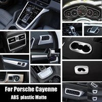abs for porsche cayenne 2018 2022 car steering wheel glass lift gear shift water cup door bowl air outlet cover trim accessories