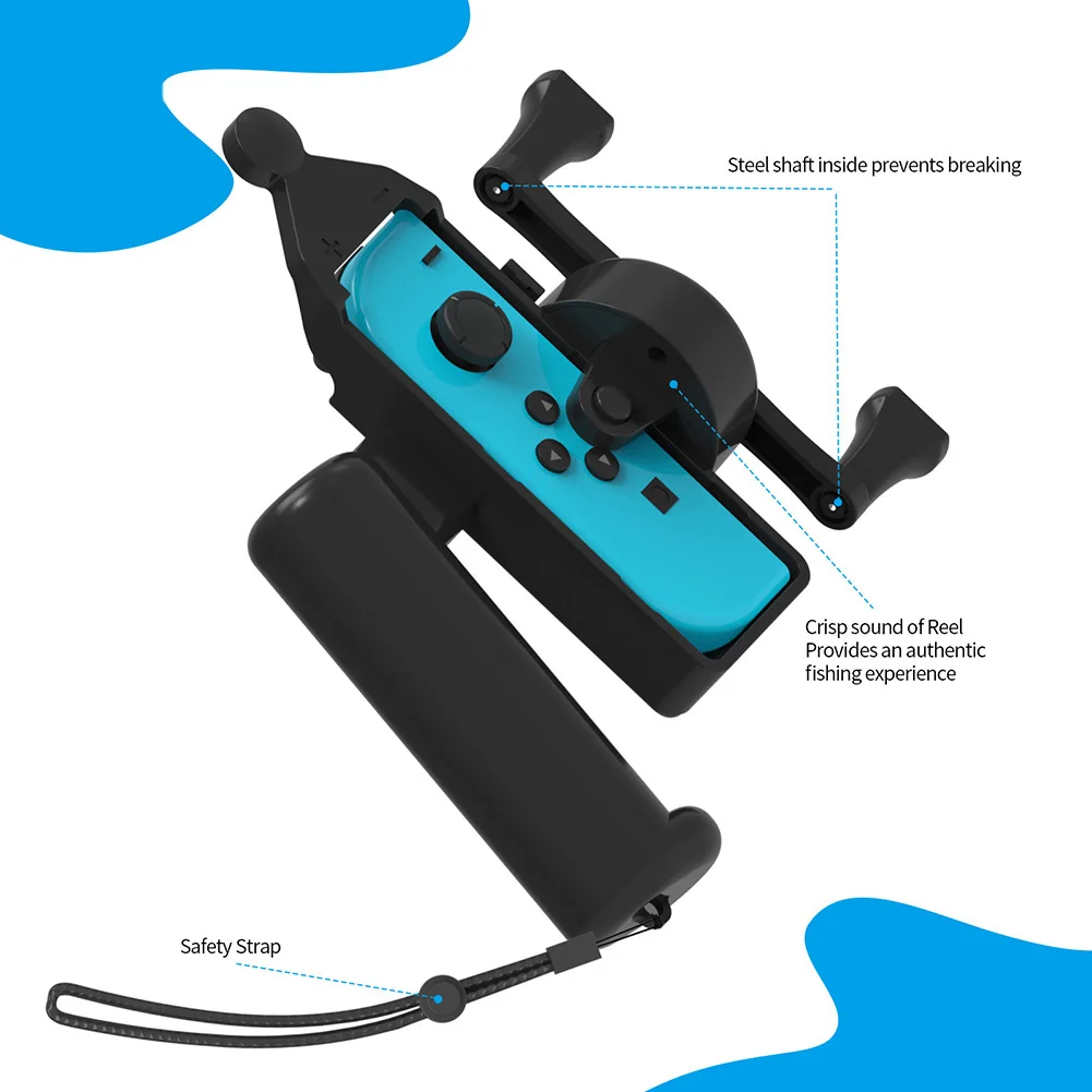 

Portable Controller Hand Grip Fishing Rod Shaped Game Console Controller Holder Accessories Replacement for Switch/Switch OLED