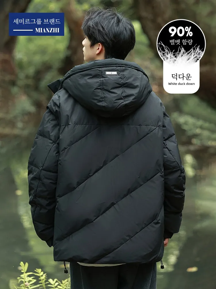 Senma up Хлопковый тонкий пуховик мужской зимний новый молодежный капюшон плюс
