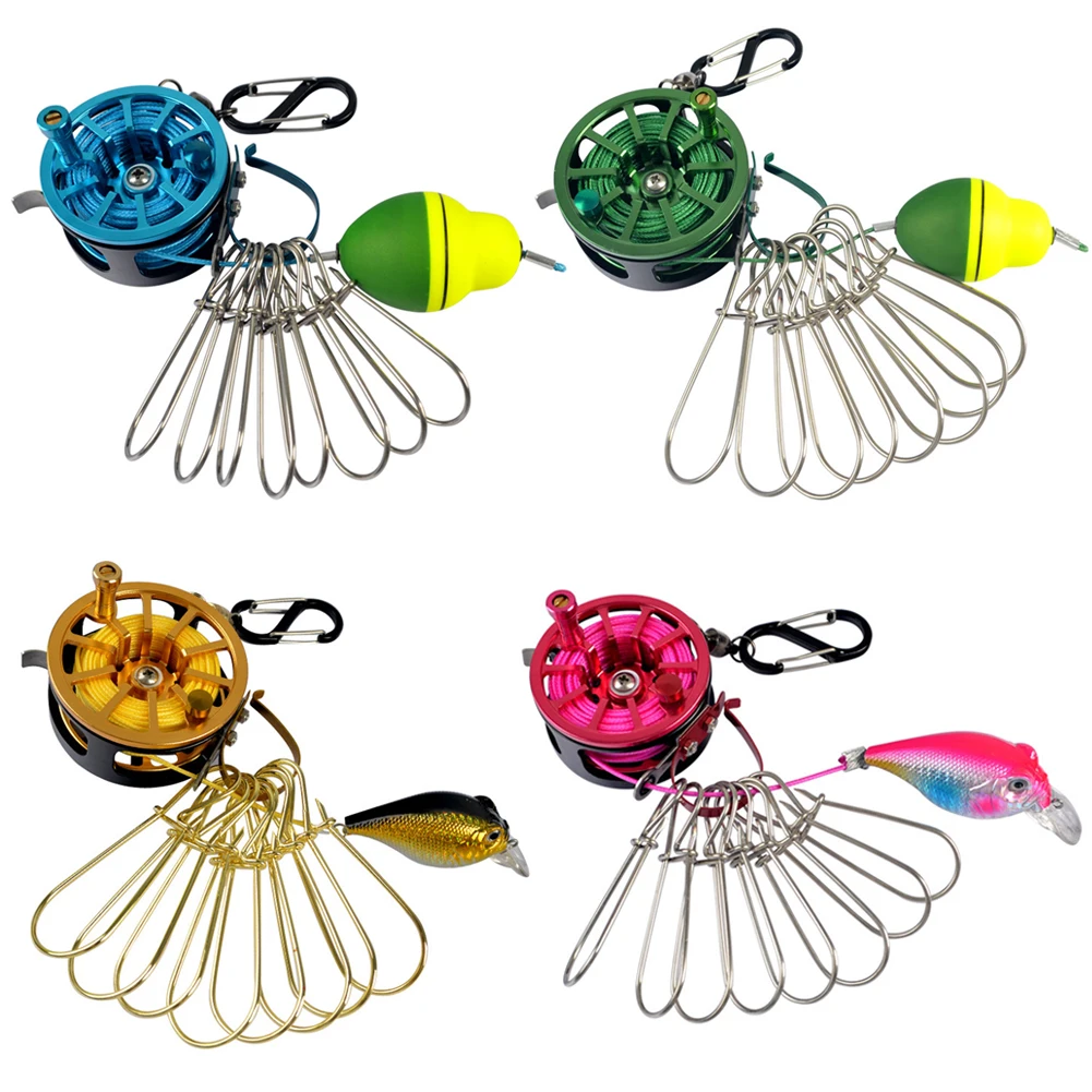 

New Brand Fishing Lock Buckle with Reel Stainless Steel Live Fish Locks Belt Fishing Tackle Tools Stringer Floats Fishing Reel