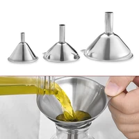 3pcsset stainless steel funnel set small metal portable funnels metal kitchen tool kitchen accessories useful kitchen tools