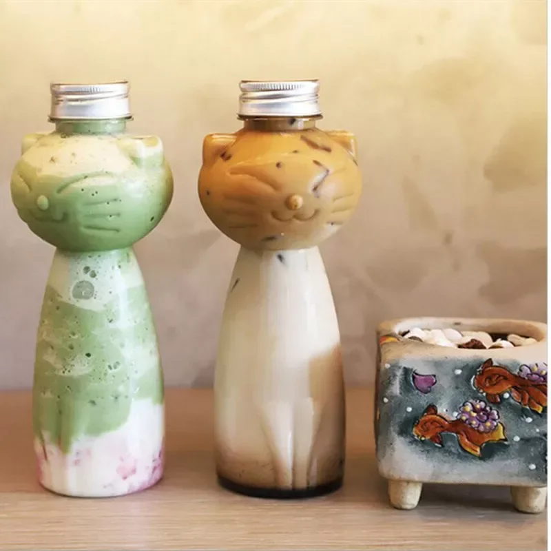 Бутылки для воды PET Cat молока чая кофе сока портативная чашка питья домашняя