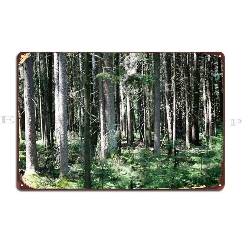 

Wild Forest Background Metal Plaque Poster Decoration Garage Personalized Printed Living Room Tin Sign Poster