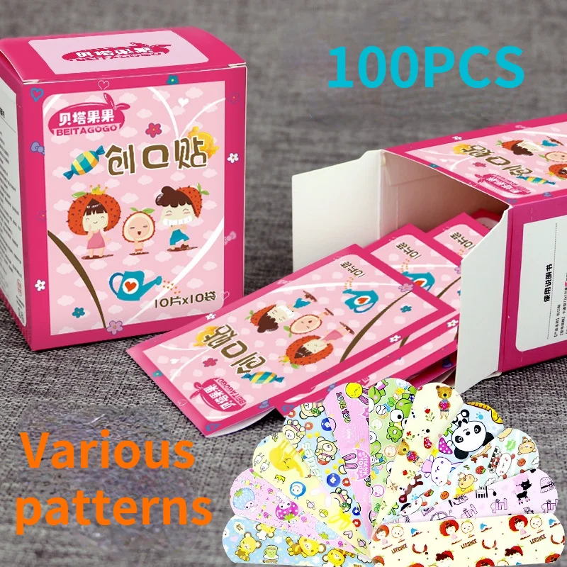 1 коробка мультяшная Водонепроницаемая детская дышащая повязка на руку для