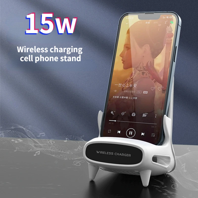 

15w Wireless Charger Supply For All Phones tablet PC Multipurpose Phone Stand With Musical Speaker Function