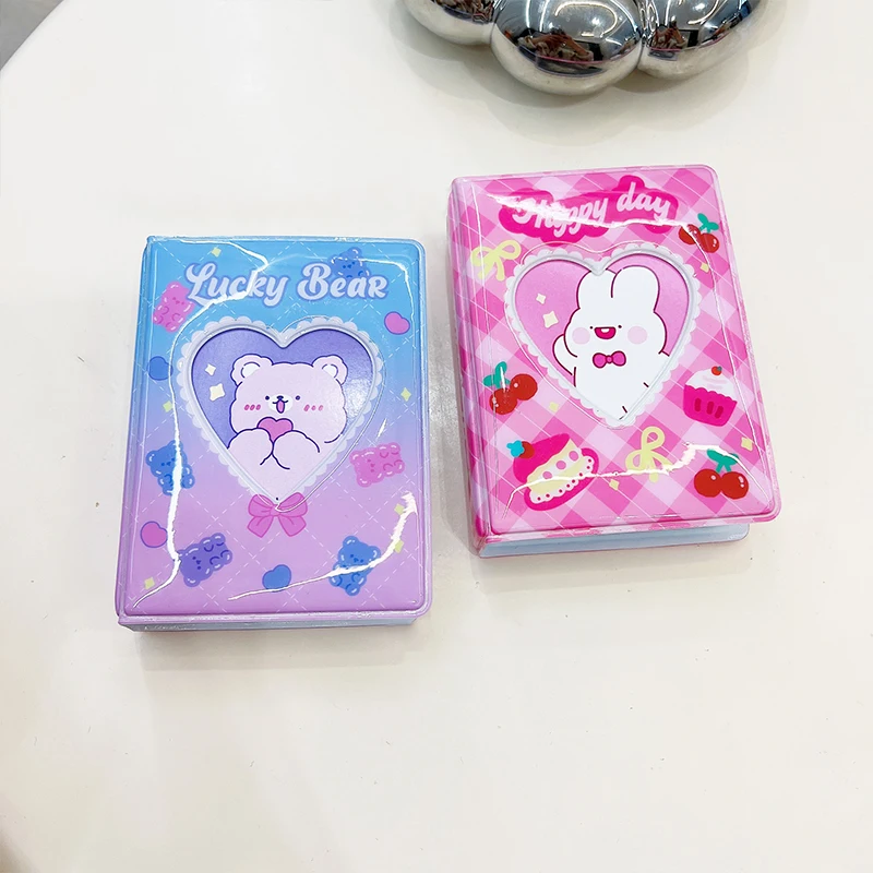 

3 inch Heart Hollow Photo Album Storage Album Cartoon Bear Rabbit Printing Photo Album Star Chasing Album Photocard Holder