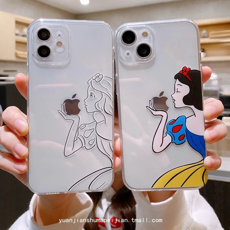 

Creative Simple Lines Lovely Snow White Pro iphone 13 Mobile Phone Case Suitable for Iphone 11 Transparent Soft Case 12