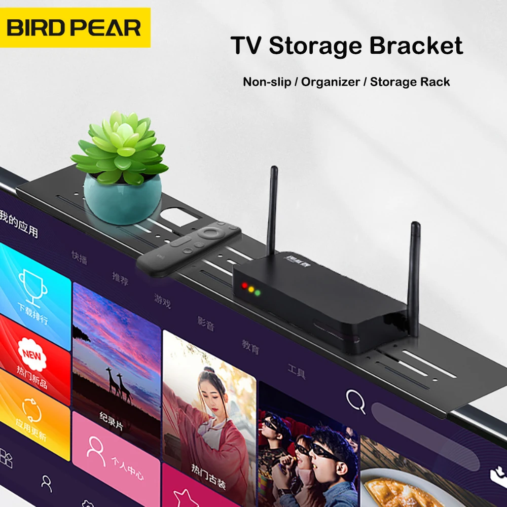 

TV Screen Top Storage Shelf Rack Holder 23inch Adjustable Computer Monitor Desktop Stand TV Rack Display Shelf Organizer Bracket