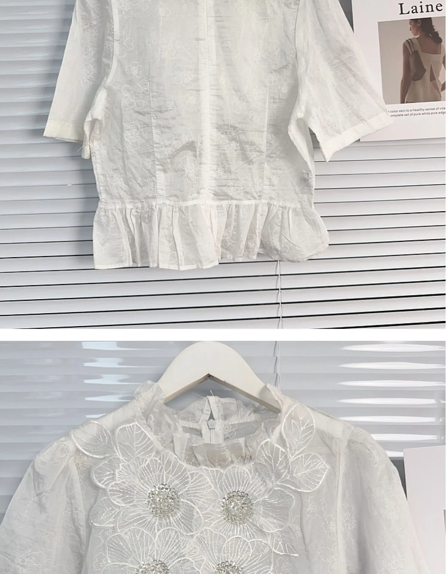 Nomikuma французские Бусины кружева Цветочная рубашка для женщин Топ Лето новые