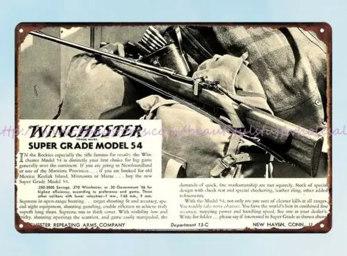 Настенные принты 1934 Ad Winchester Arms Super Model 54 Охотничья винтовка металлический