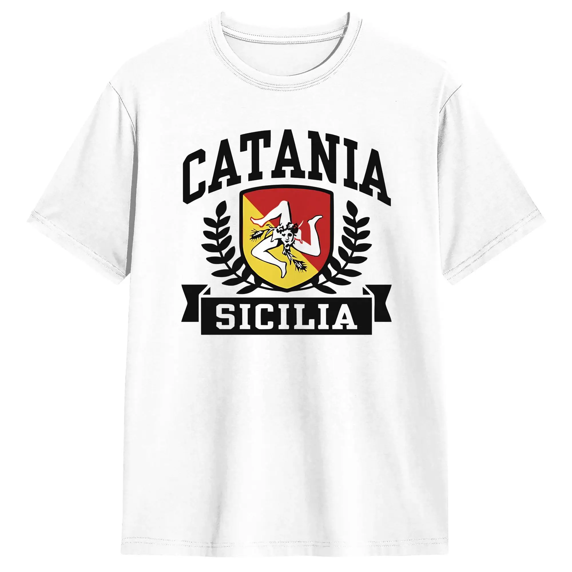 Фото Мужские футболки Catania Sicilia Trinacria, оригинальные футболки с короткими рукавами и круглым вырезом, футболки из чистого хлопка, подарочная одежда №1