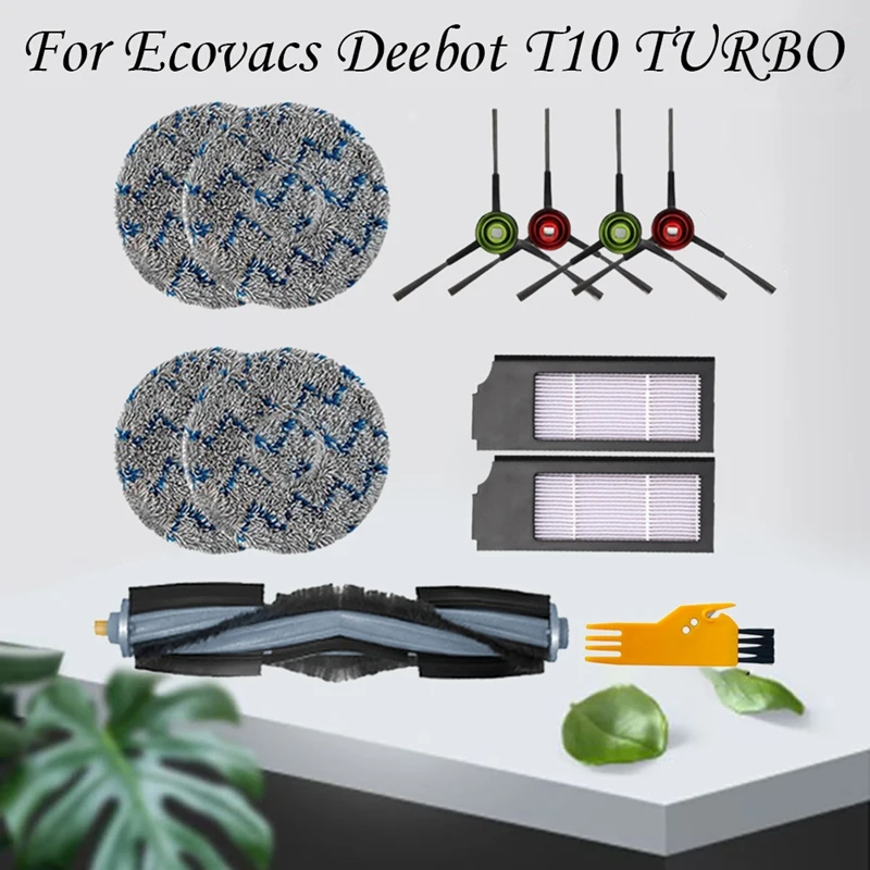 

Сменные детали для робота-пылесоса Ecovacs Deebot T10, фильтр НЕРА, насадка на швабру, основная и боковые щетки, 12 шт.